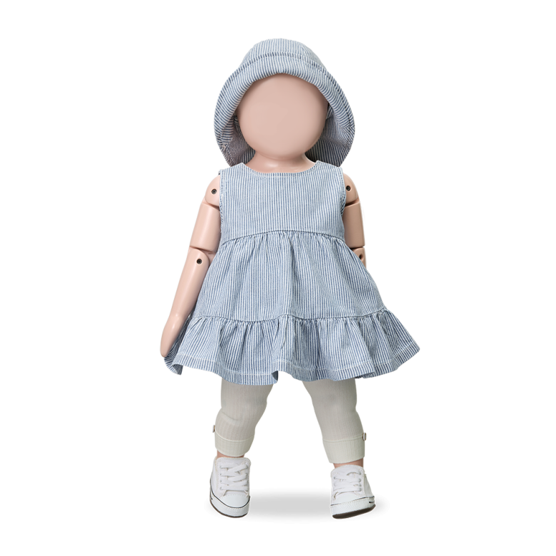 1+ IN THE FAMILY jurk baby Galdana denim spijkerjurk blauw