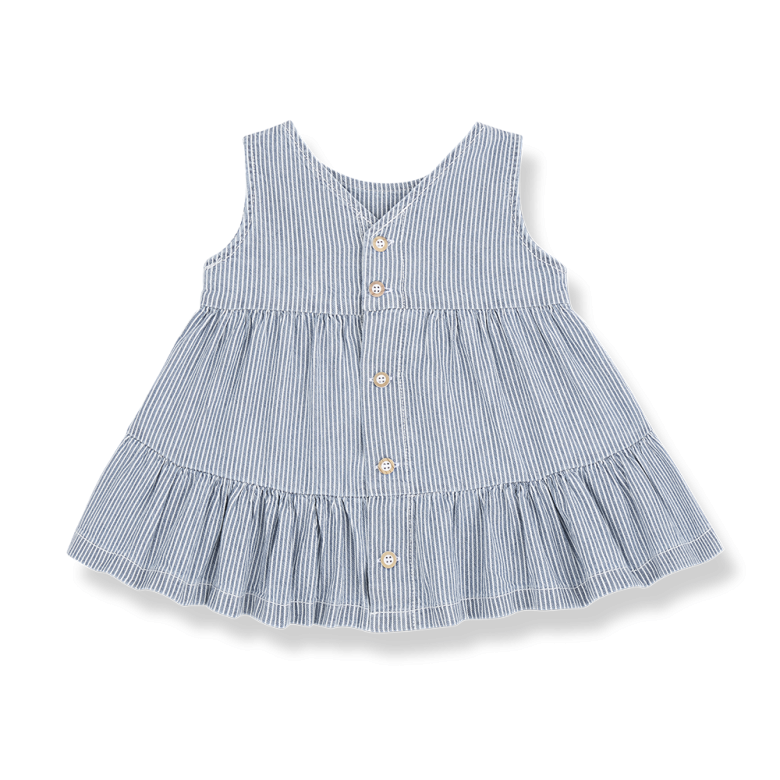 1+ IN THE FAMILY jurk baby Galdana denim spijkerjurk blauw