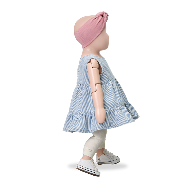 1+ IN THE FAMILY jurk baby Galdana denim spijkerjurk blauw