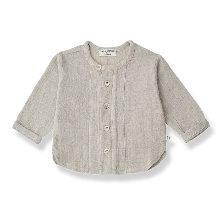 1+ IN THE FAMILY shirt baby Pubol beige wit lange mouw