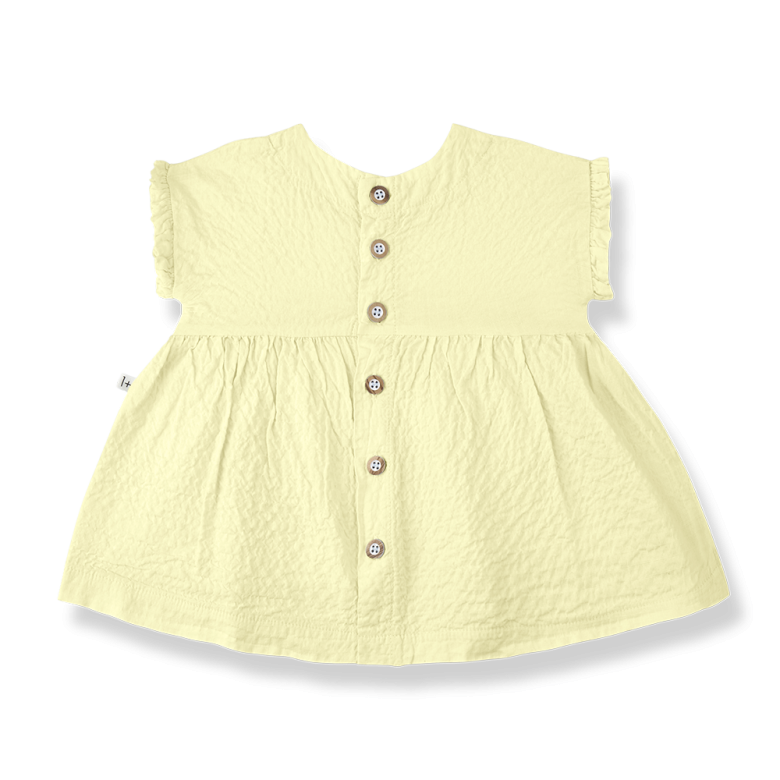 1+ IN THE FAMILY jurk baby Troya Pastel Yellow geel zomerjurk
