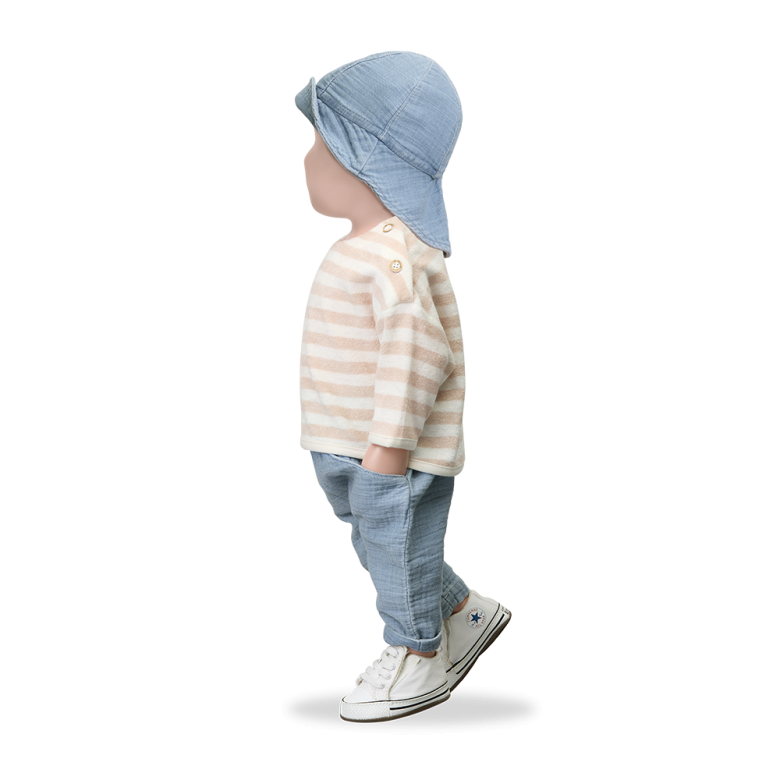 1+ IN THE FAMILY broek baby Zante denim blauw