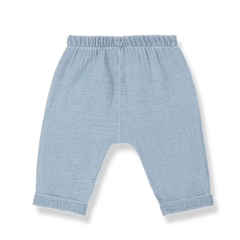1+ IN THE FAMILY broek baby Zante denim blauw
