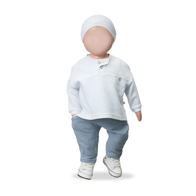 1+ IN THE FAMILY broek baby Zante denim blauw