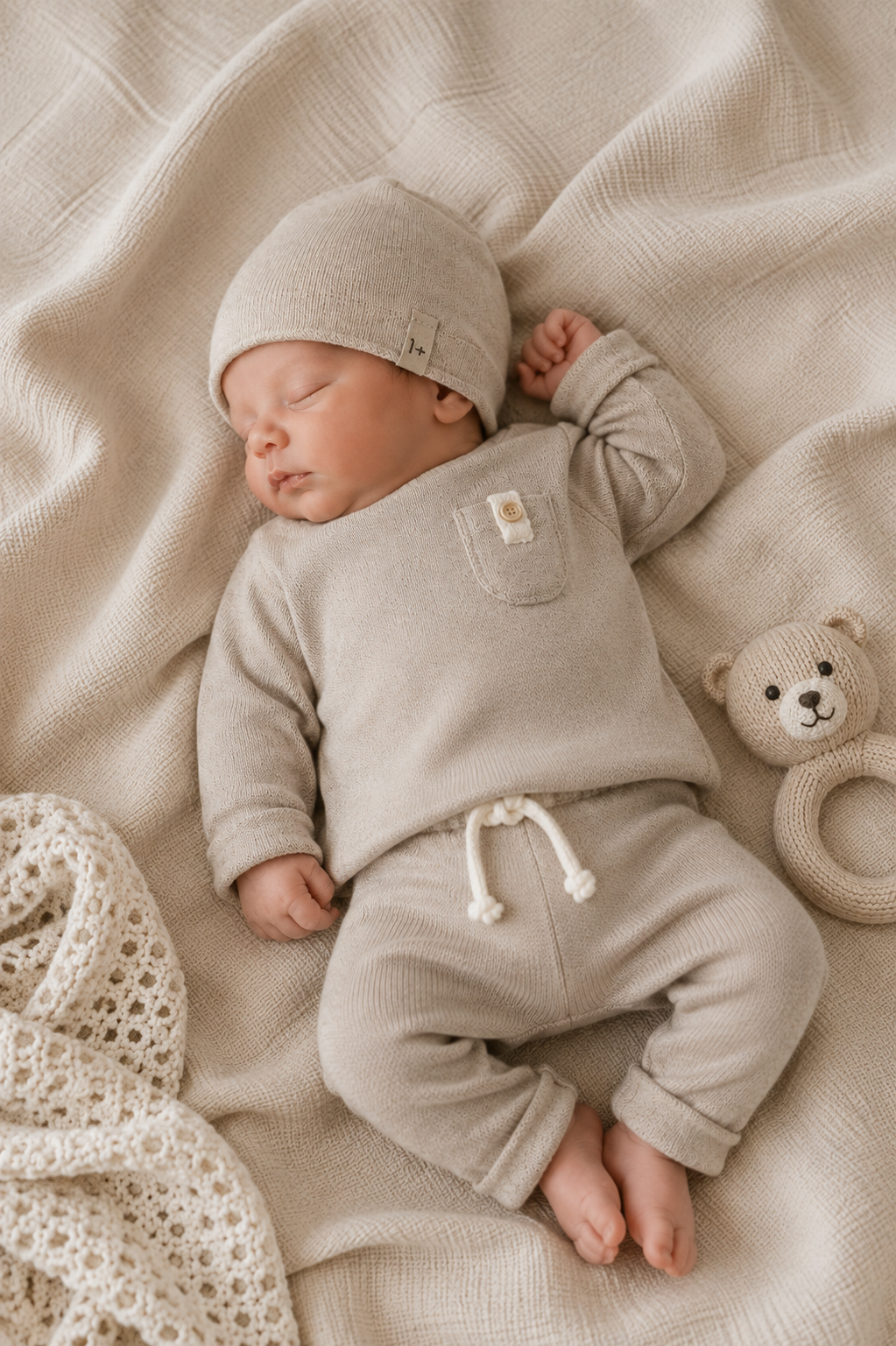 1+ IN THE FAMILY broek baby Alain Beige
