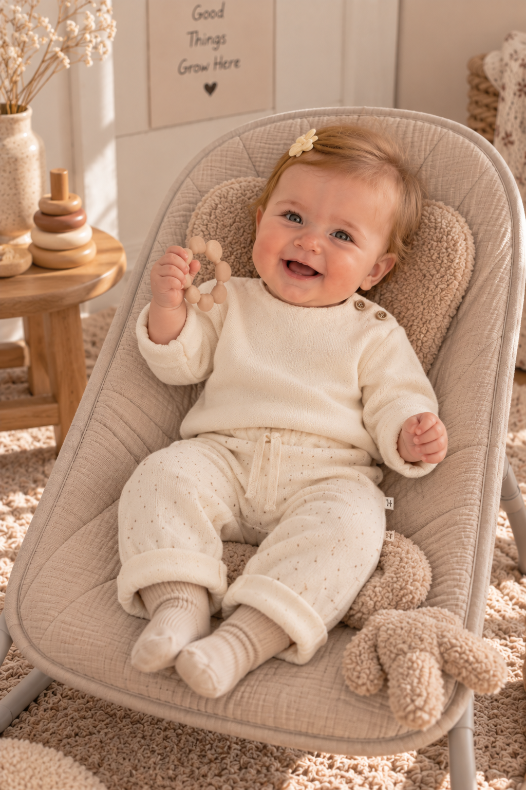 1+ IN THE FAMILY broek baby Anglet Ecru