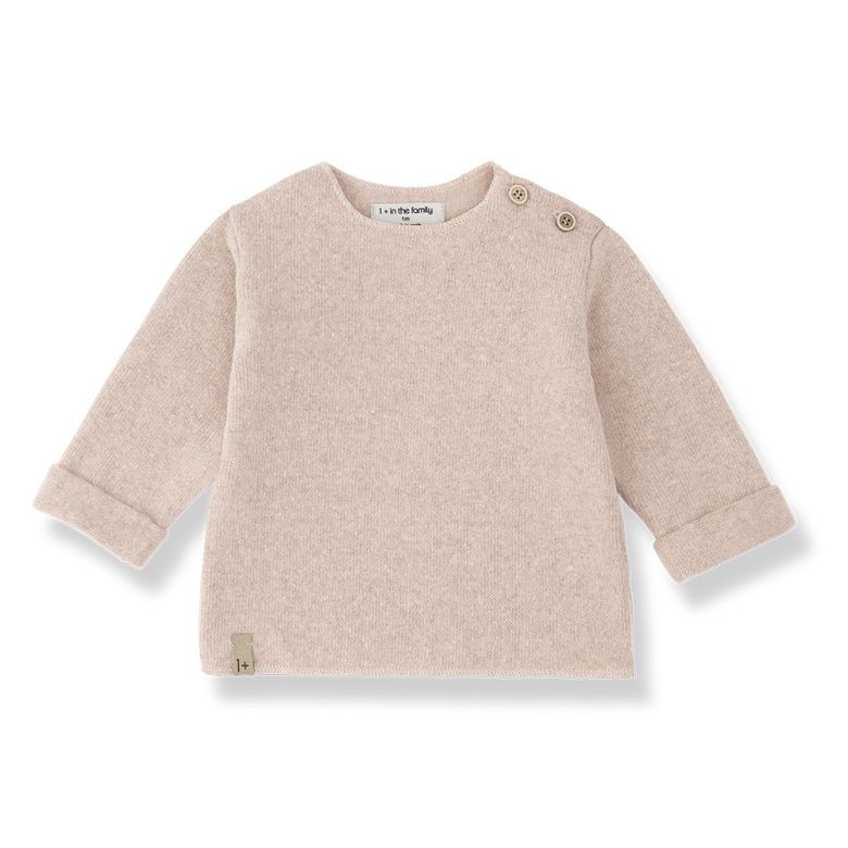 1+ IN THE FAMILY T-shirt baby Carcassonne Nude (lichtroze)