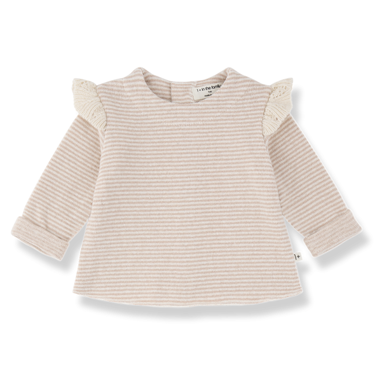 1+ IN THE FAMILY T-shirt baby Annecy Nude (lichtroze)