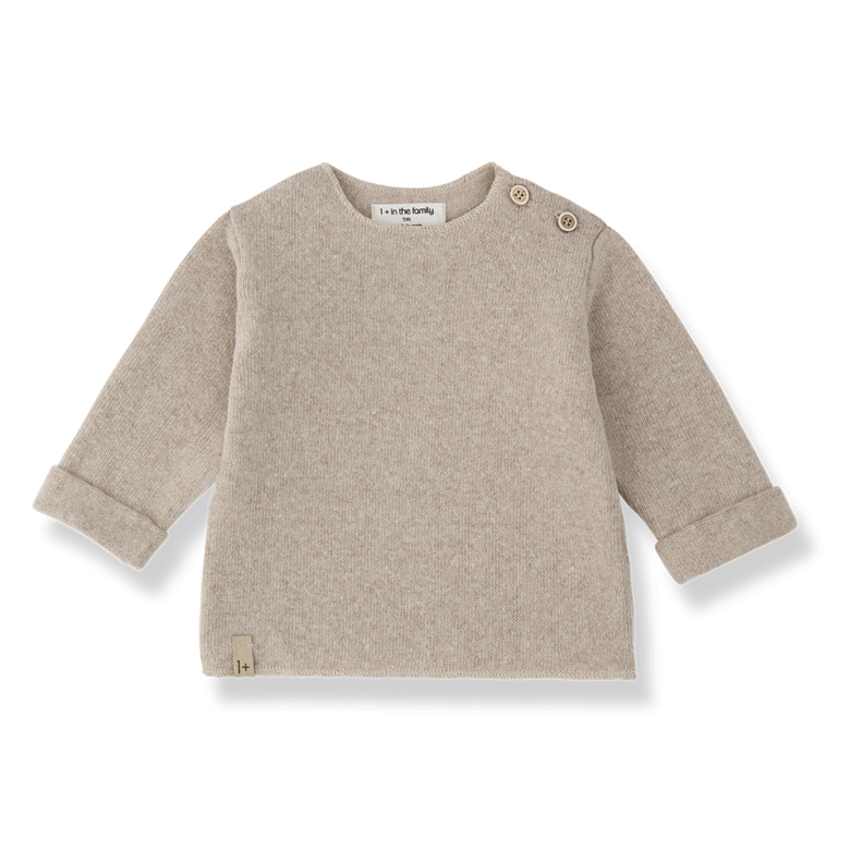 1+ IN THE FAMILY T-shirt baby Carcassonne Beige