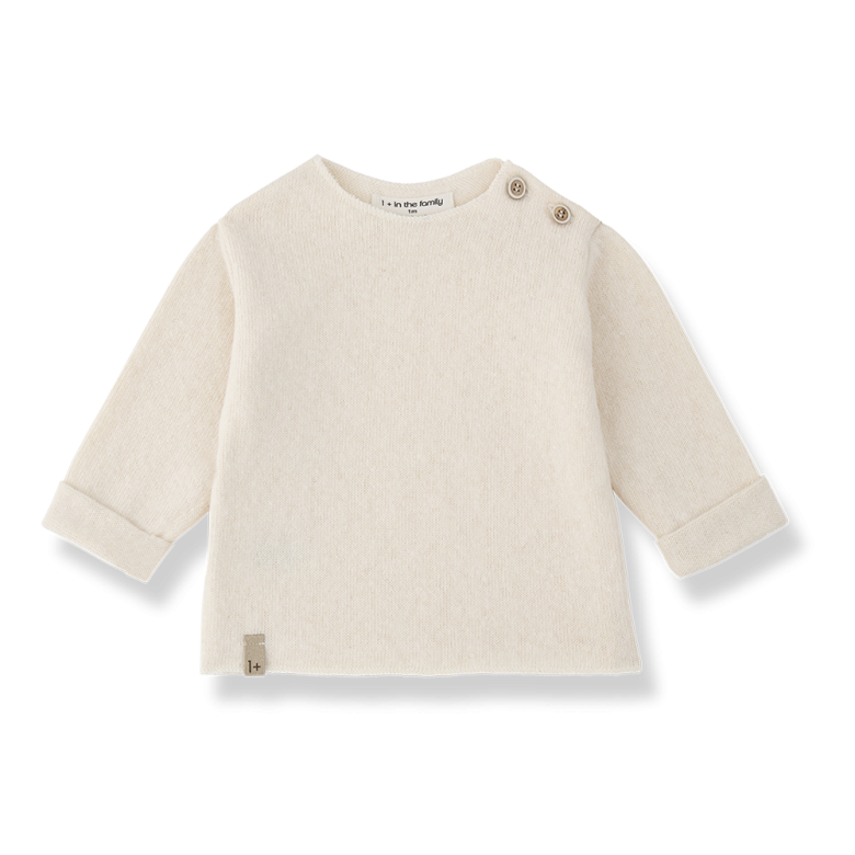 1+ IN THE FAMILY T-shirt baby Carcassonne Ecru/wit