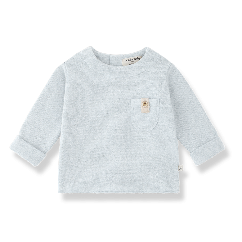 1+ IN THE FAMILY T-shirt baby Brantes Ciel (lichtblauw)
