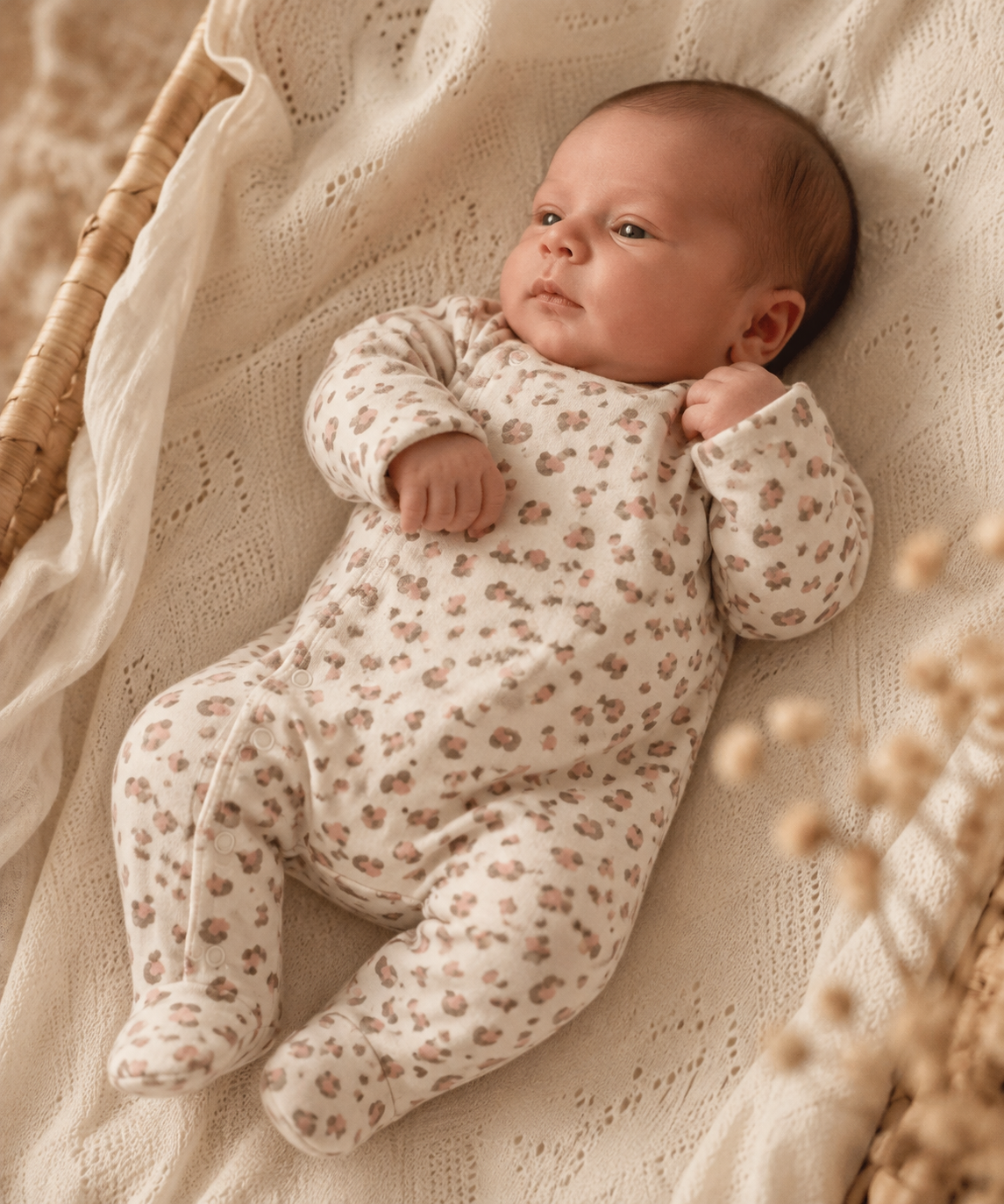 PLAY UP jumpsuit pak baby Printed Rib Sketches Ecru (gebroken wit)
