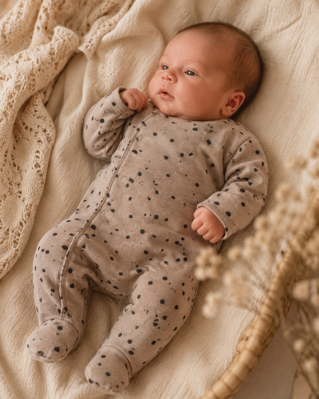PLAY UP jumpsuit pak baby Printed Rib Drawing Taupe