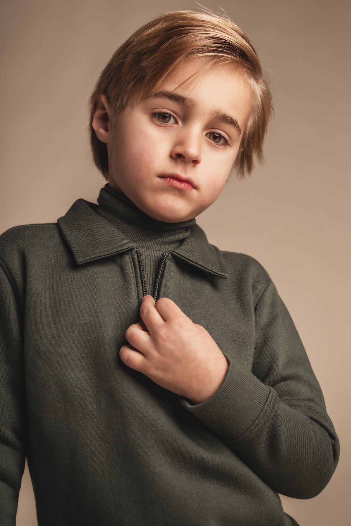BAJE polo sweater jongen Cooper Green Agave (olijfgroen)