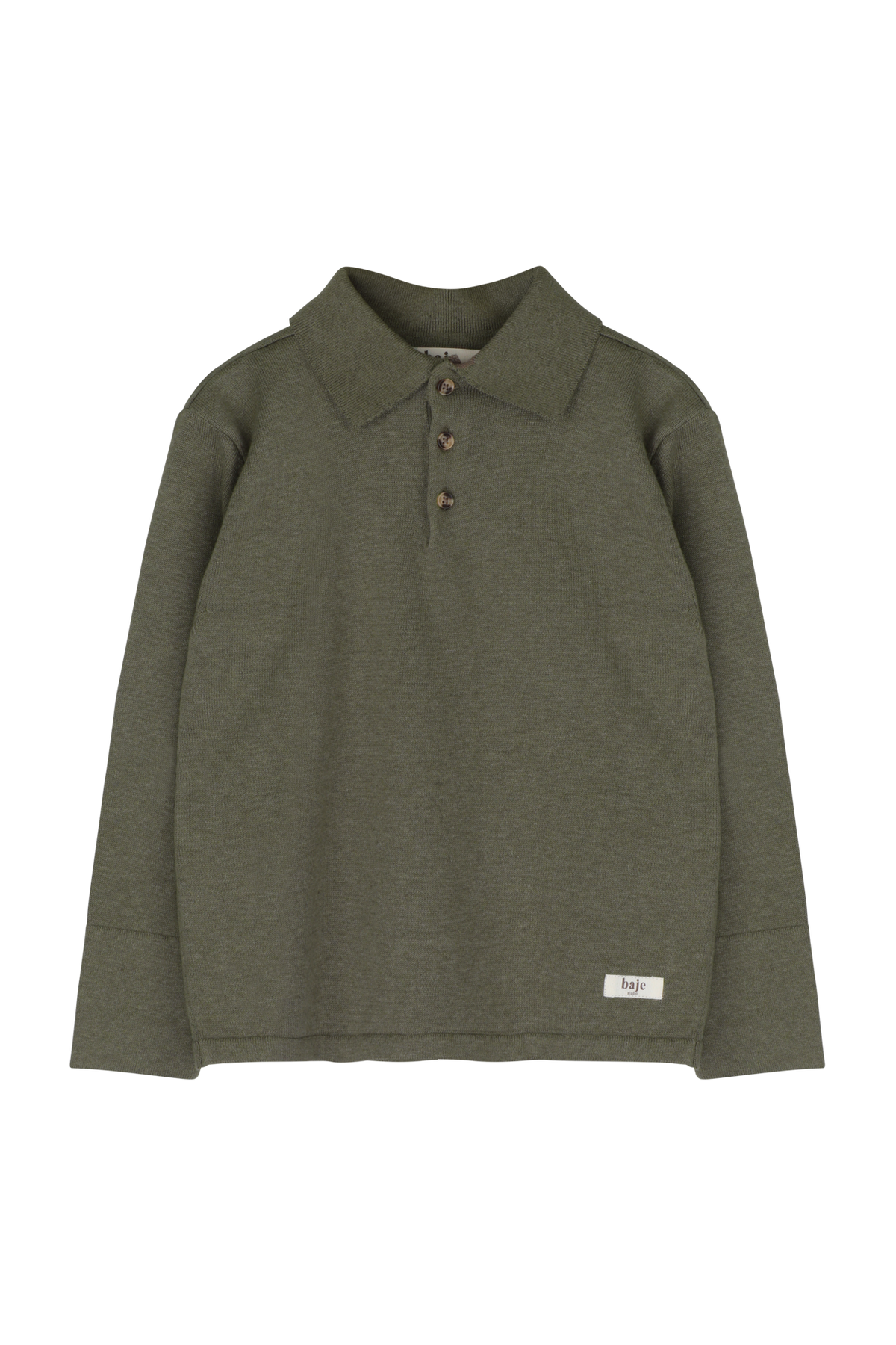 BAJE polo longsleeve jongen Evans Green Agave (olijfgroen)