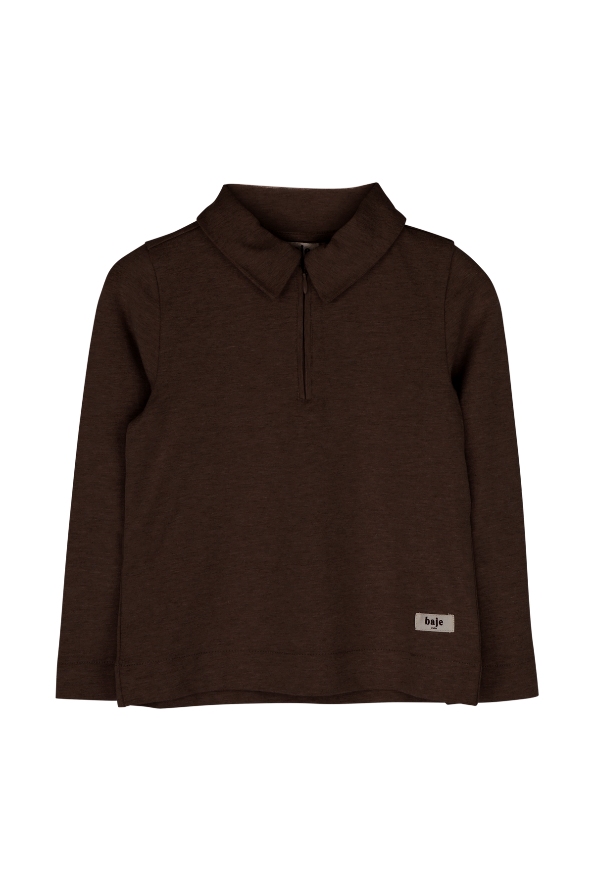 BAJE polo longsleeve jongen Ferry Brown Choco (chocoladebruin)
