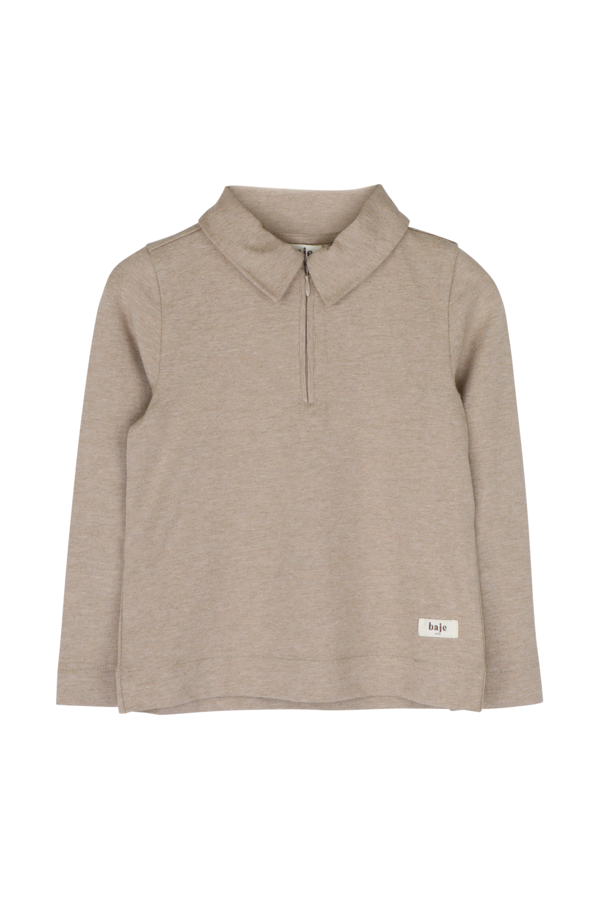 BAJE polo longsleeve jongen Ferry Taupe Light (lichttaupe)