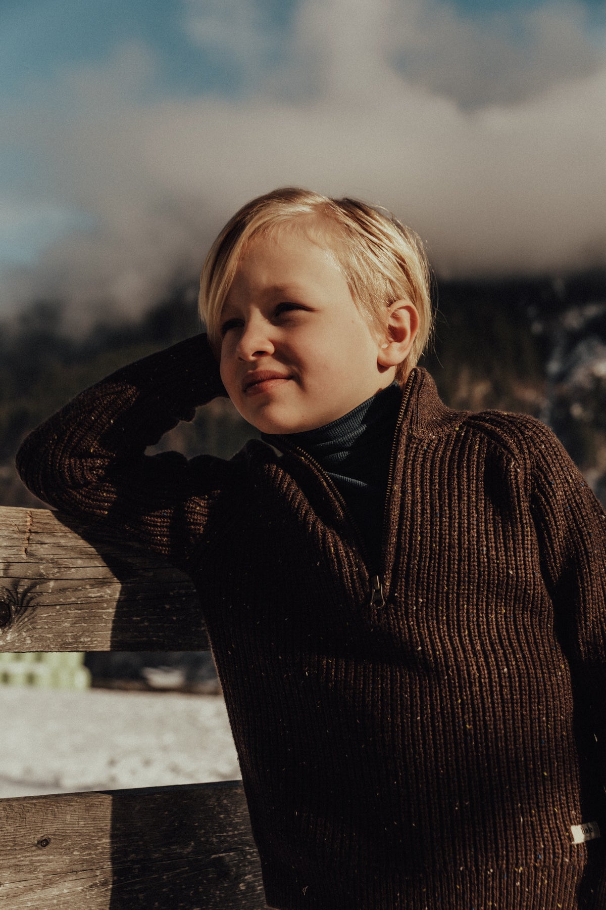 BAJE gebreide sweater trui jongen Fox Brown Choco (chocoladebruin)