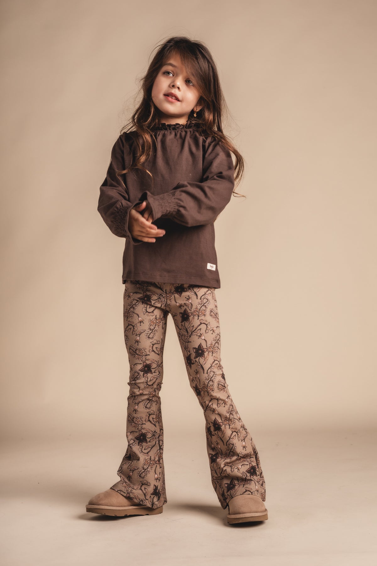 BAJE longsleeve meisje Healy Brown Choco (chocoladebruin)