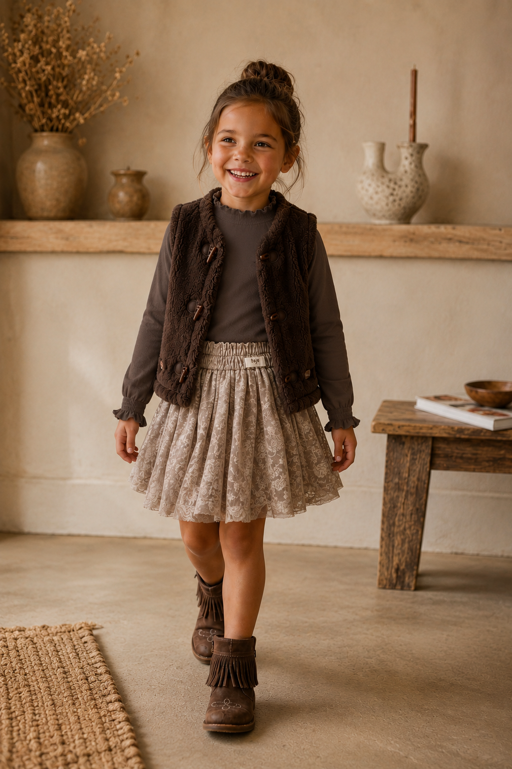 BAJE longsleeve meisje Healy Brown Choco (chocoladebruin)
