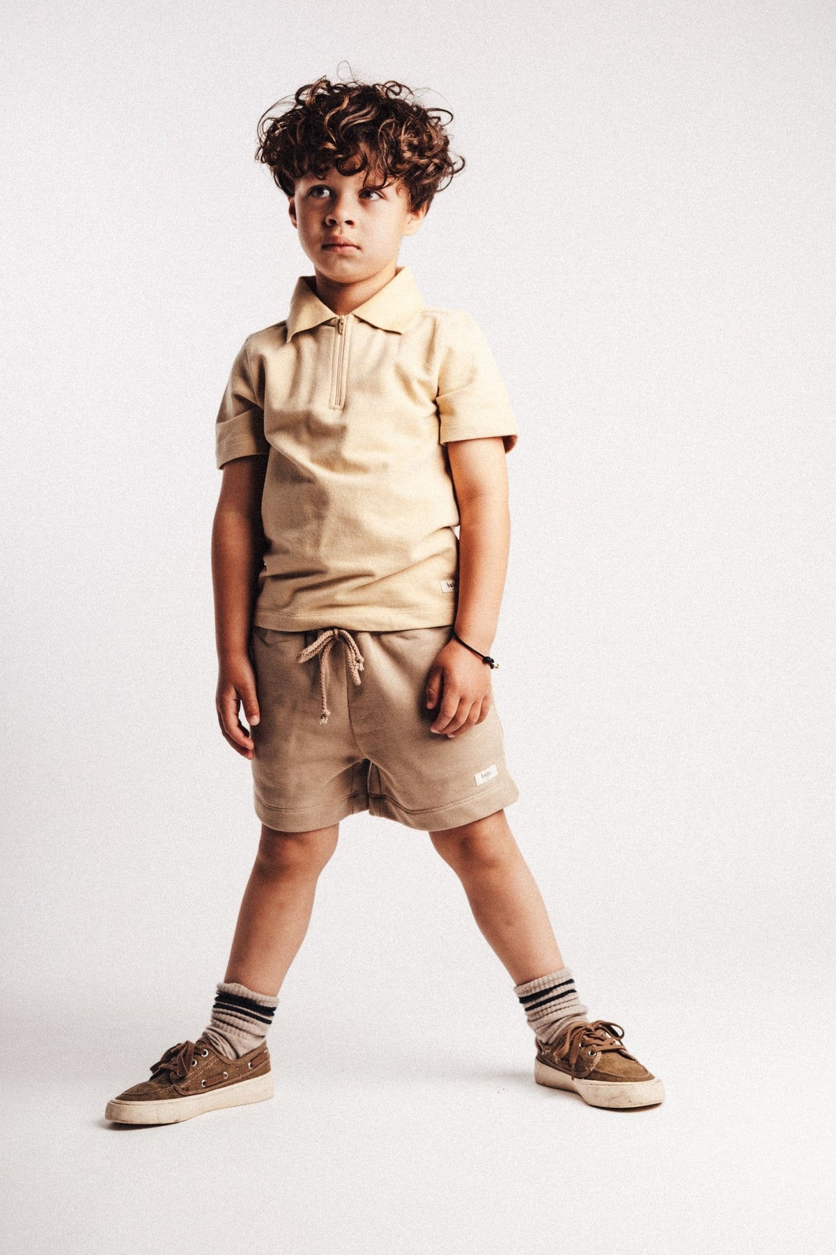BAJE korte broek jongen Hernani Taupe Cafe taupe (valt groot)