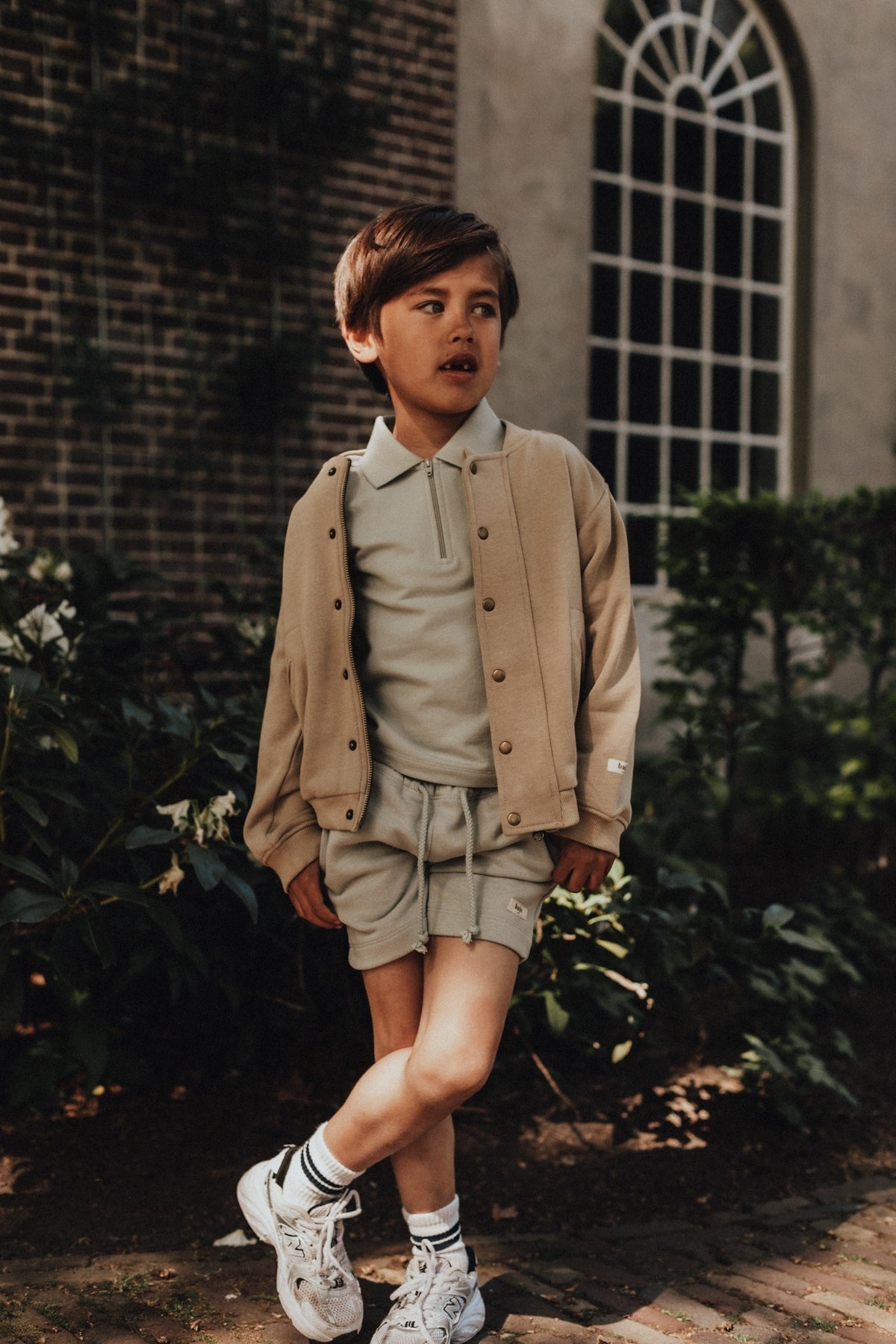 BAJE polo jongen Hervas Green Greyish groen (valt groot)