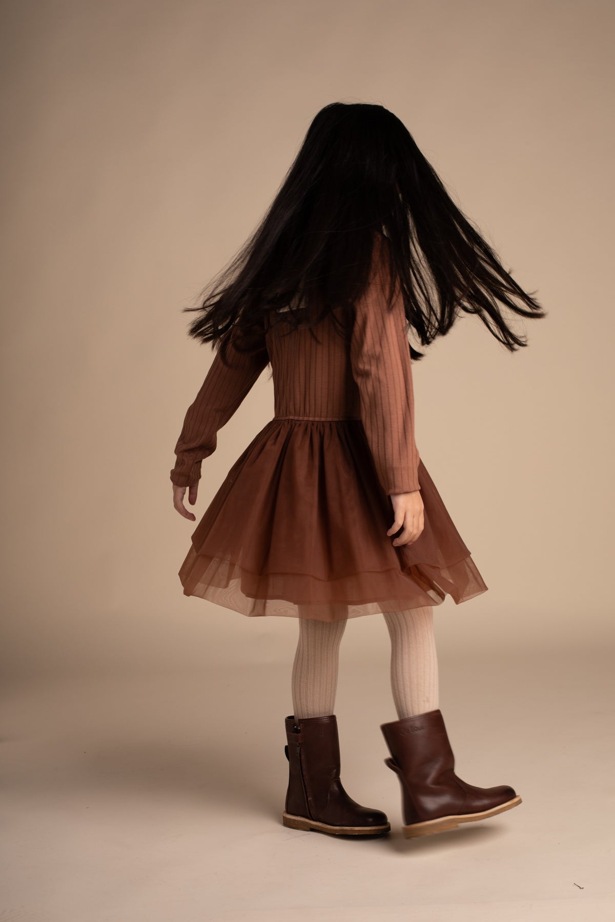 BAJE jurk meisje Junna Copper Brown (koperbruin)