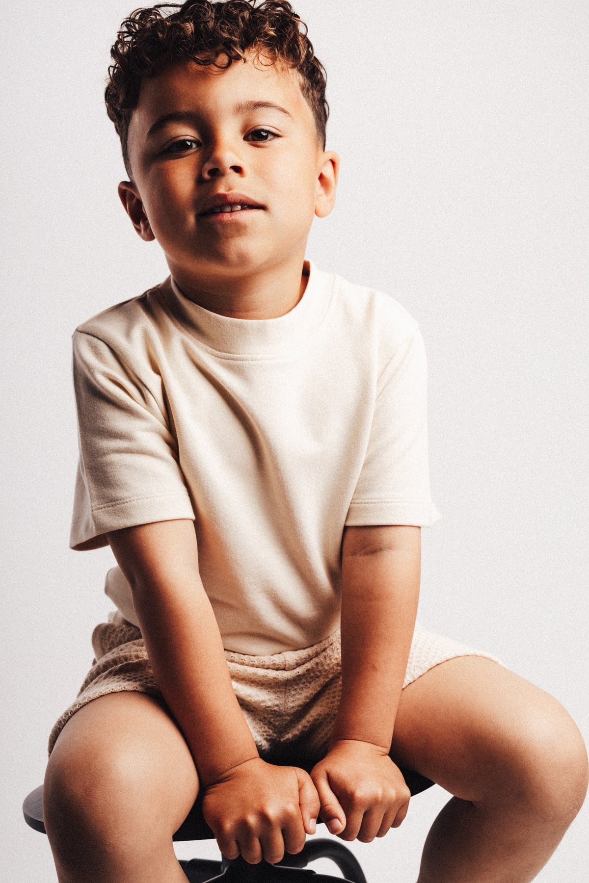 BAJE T-shirt jongen Leon White Coconut wit (valt groot)