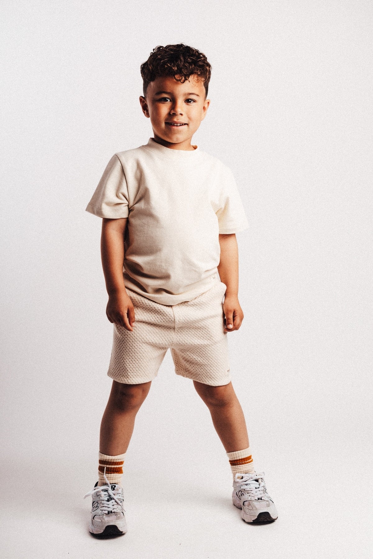 BAJE T-shirt jongen Leon White Coconut wit (valt groot)