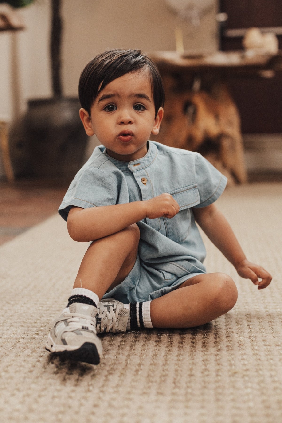 BAJE korte broek jongen Maan Blue Denim blauw (valt groot)