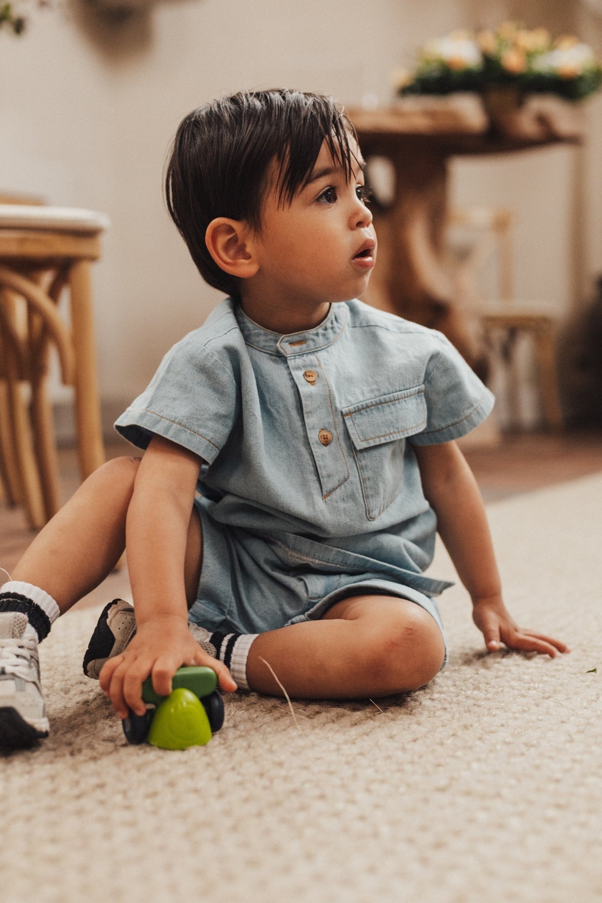 BAJE korte broek jongen Maan Blue Denim blauw (valt groot)