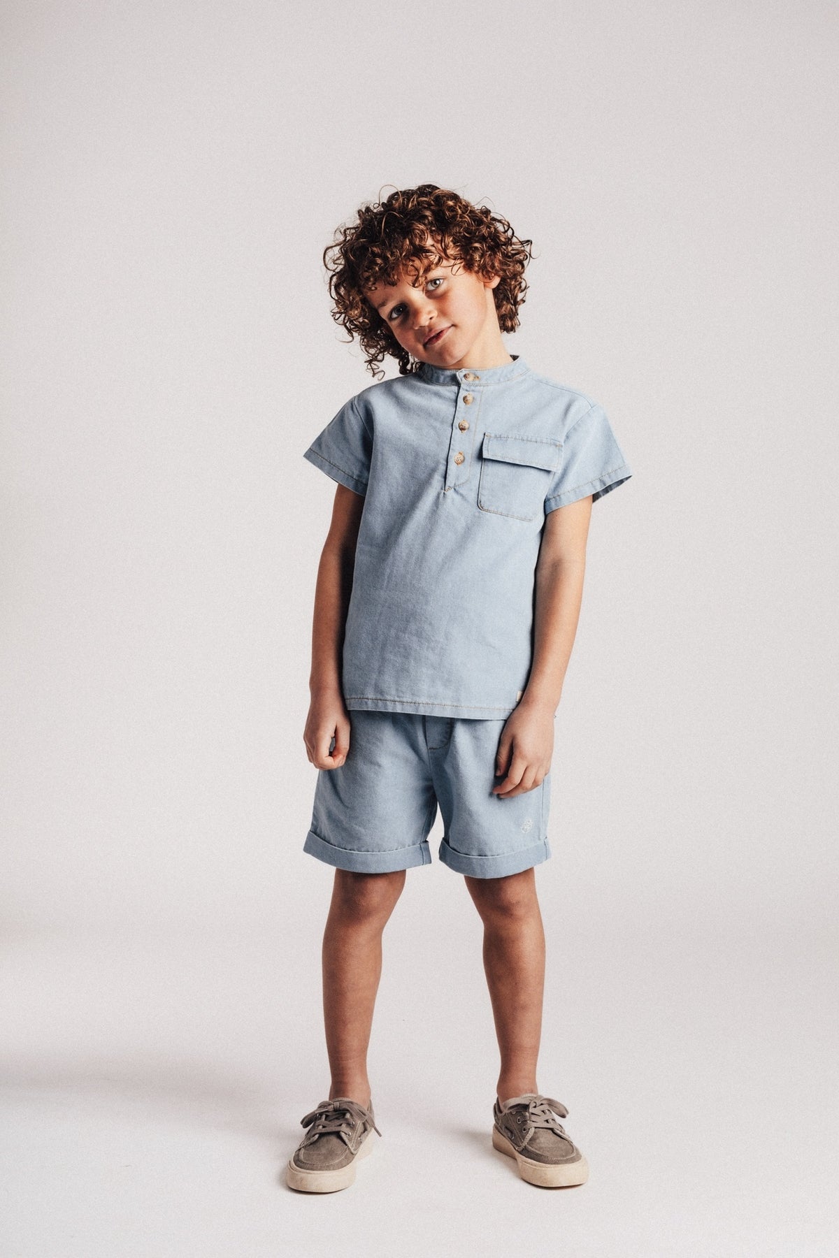 BAJE korte broek jongen Maan Blue Denim blauw (valt groot)