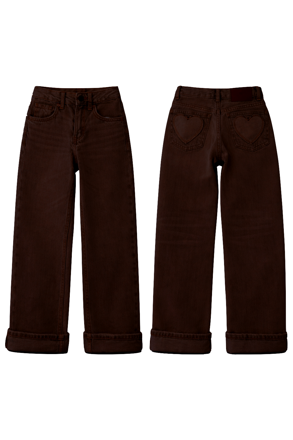 BAJE wide leg jeans meisje Maey Brown Choco (chocoladebruin)