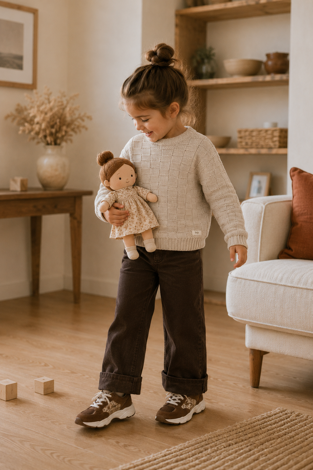 BAJE wide leg jeans meisje Maey Brown Choco (chocoladebruin)