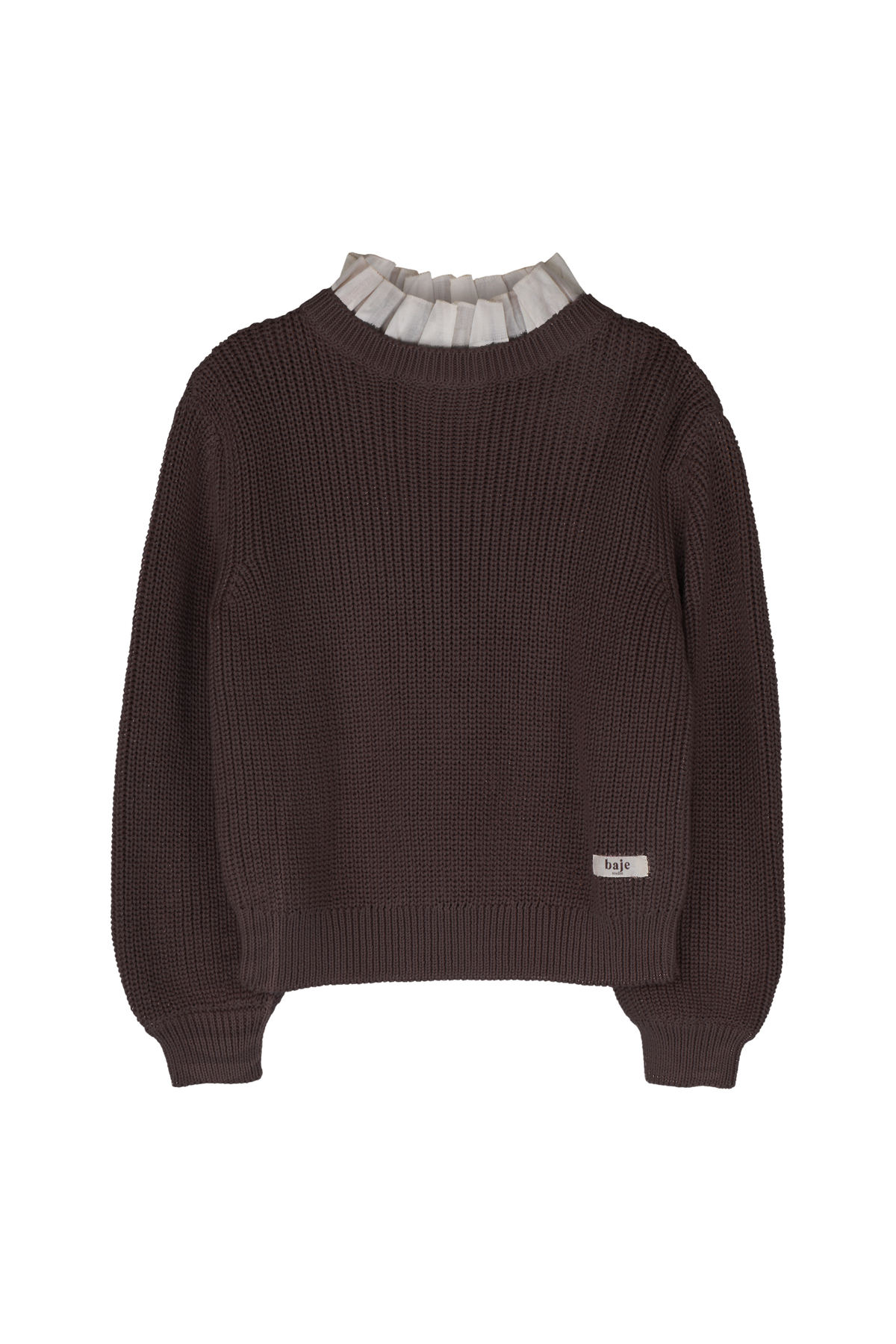 BAJE gebreide sweater meisje Mai Brown Choco (chocoladebruin)