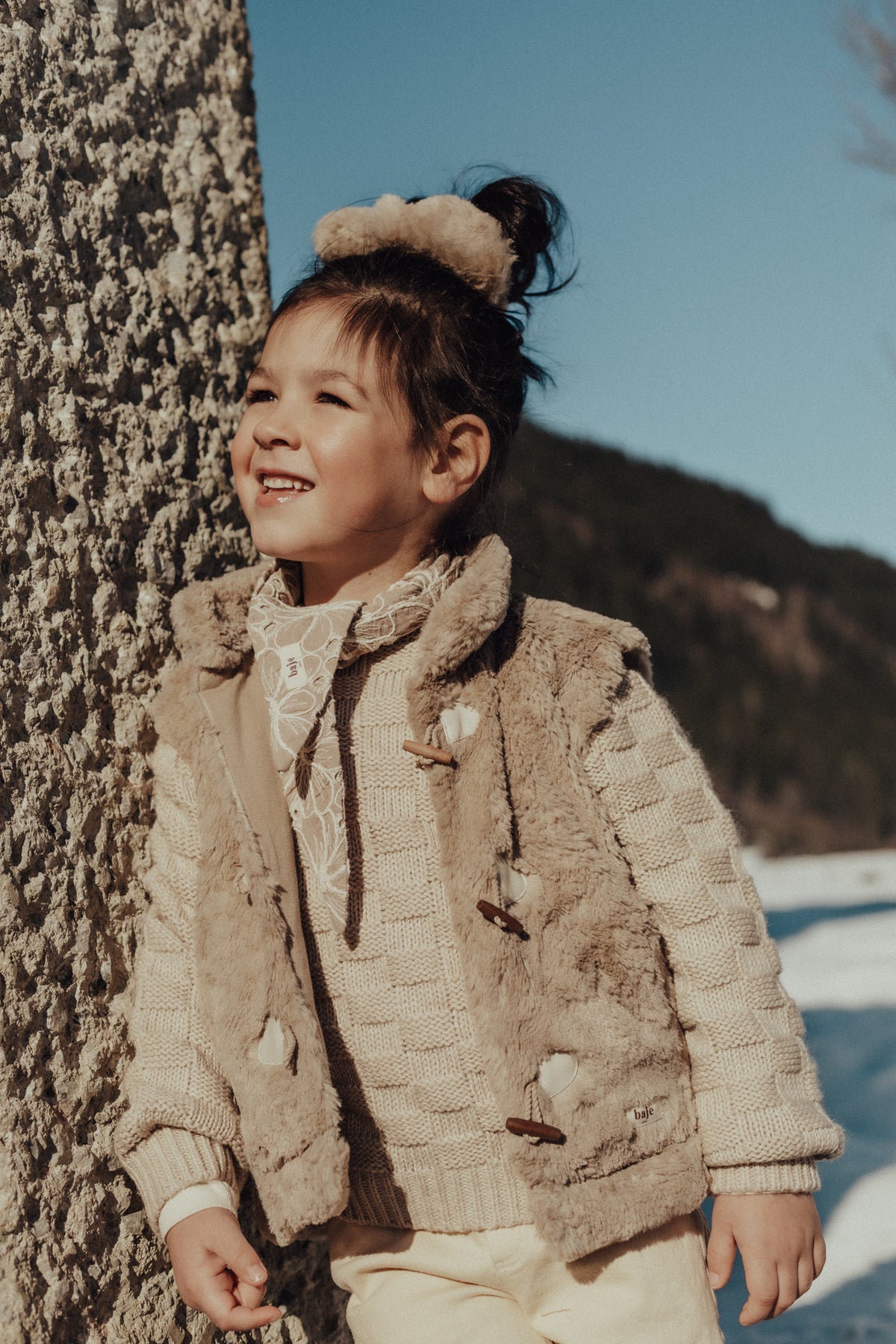 BAJE teddy gilet meisje Meddox Taupe Light (lichttaupe)