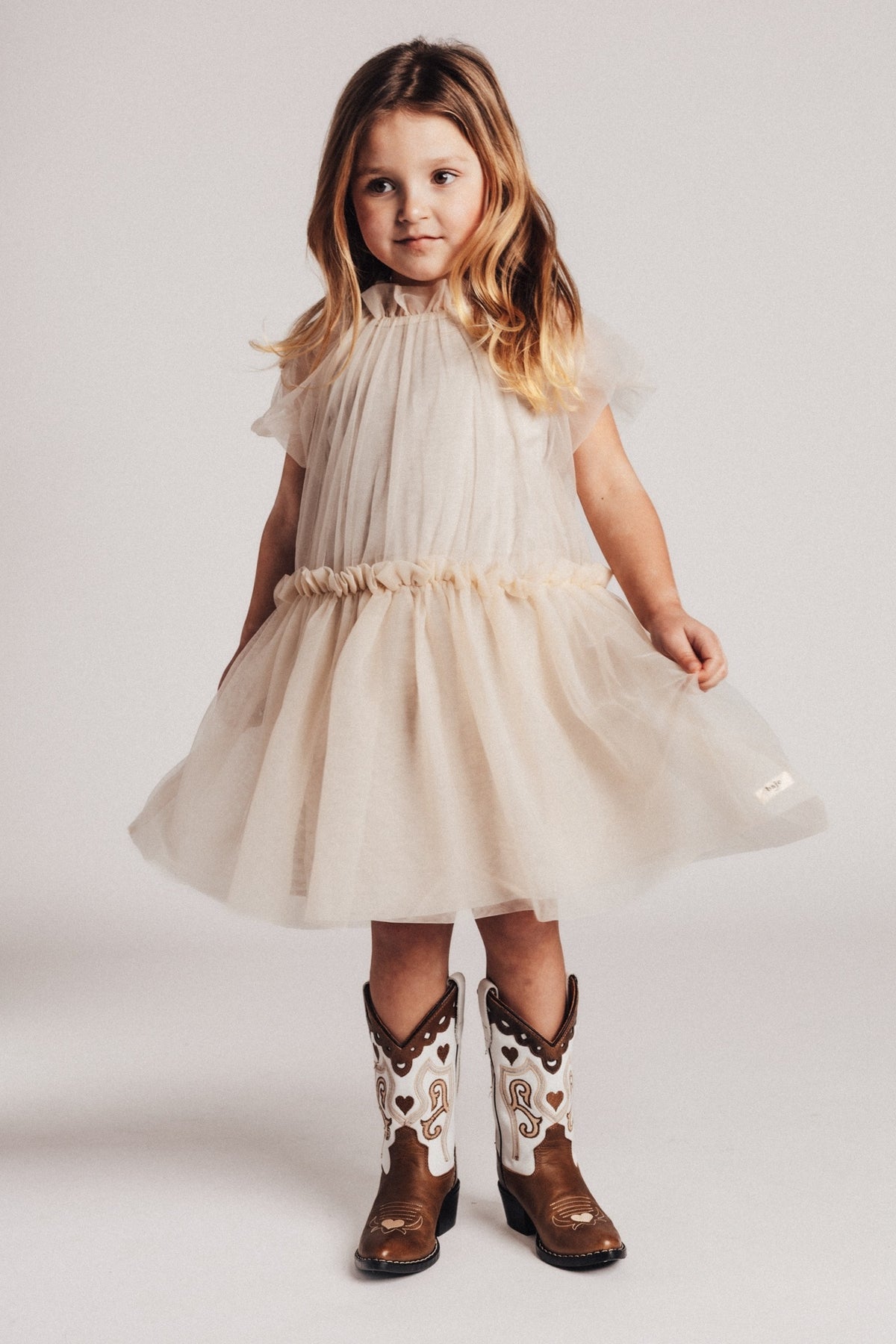 BAJE jurk meisje Melle Beige (valt groot)
