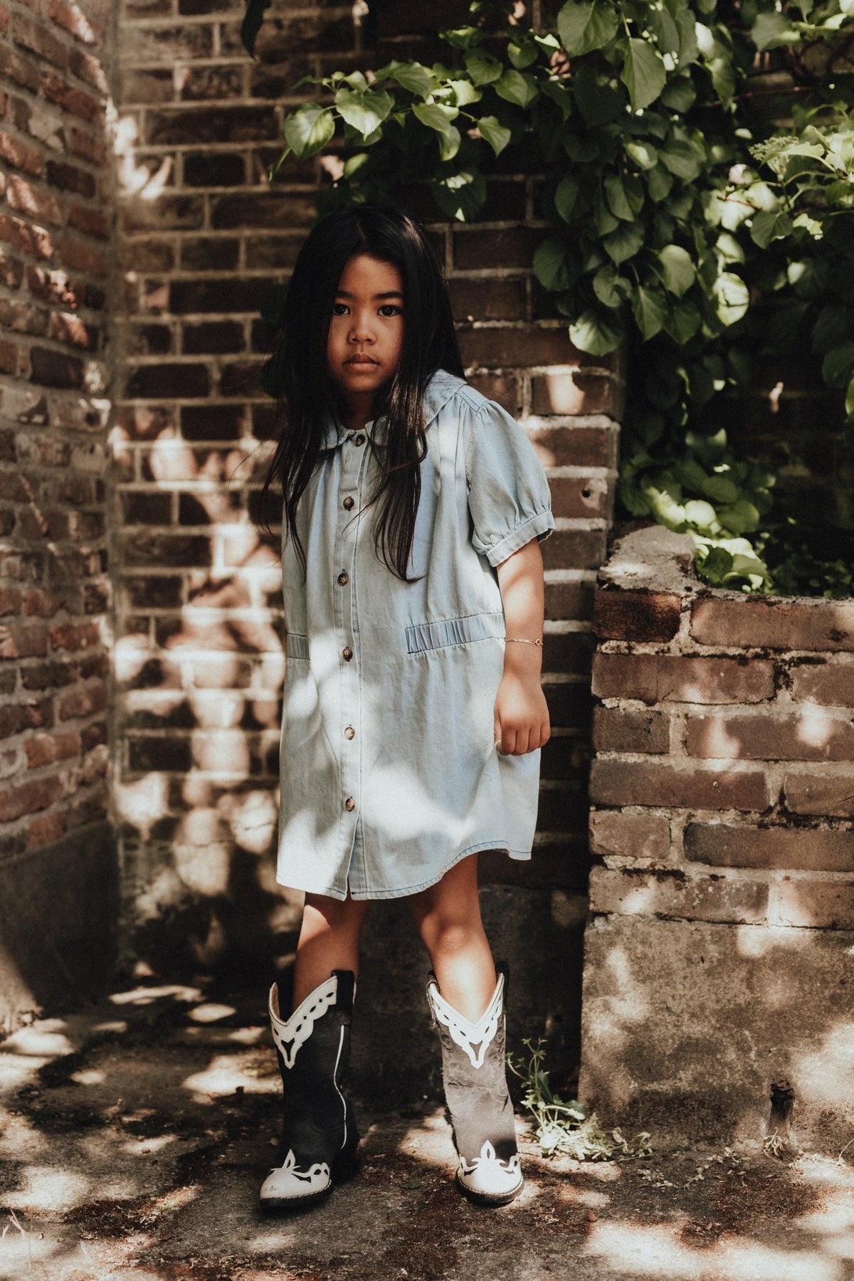 BAJE jurk meisje Mirabel Blue Denim Light blauw (valt groot)