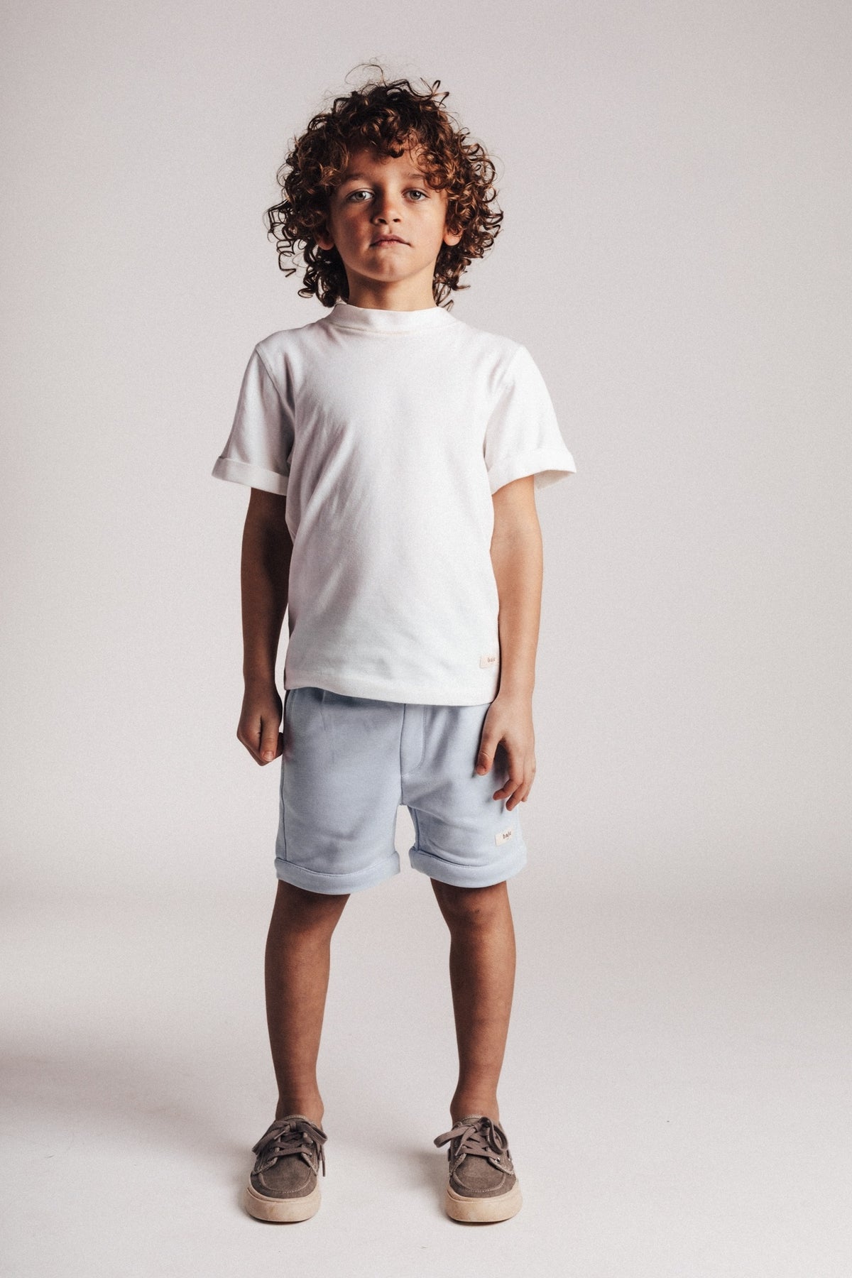 BAJE T-shirt jongen Moss White Cloud wit (valt groot)