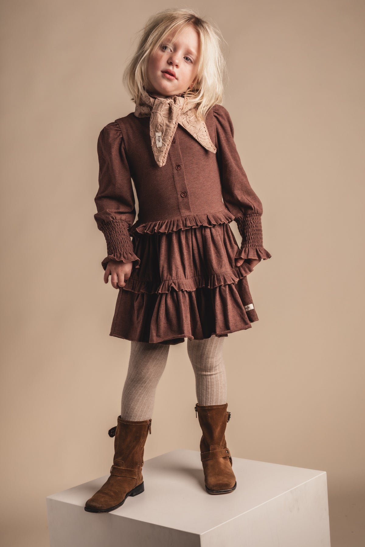 BAJE jurk meisje Moule Copper Brown (koperbruin)