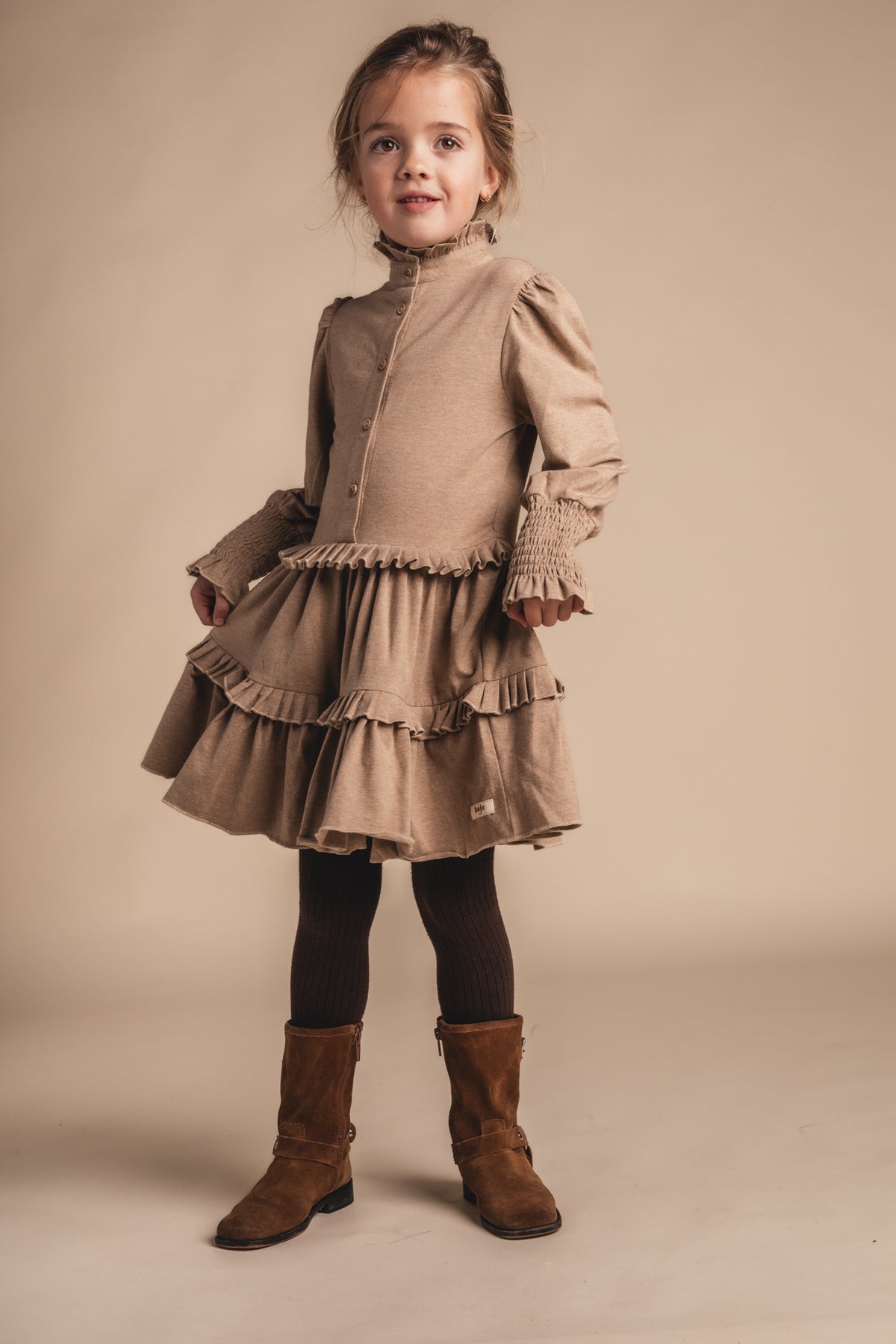 BAJE jurk meisje Moule Taupe Light (lichttaupe)