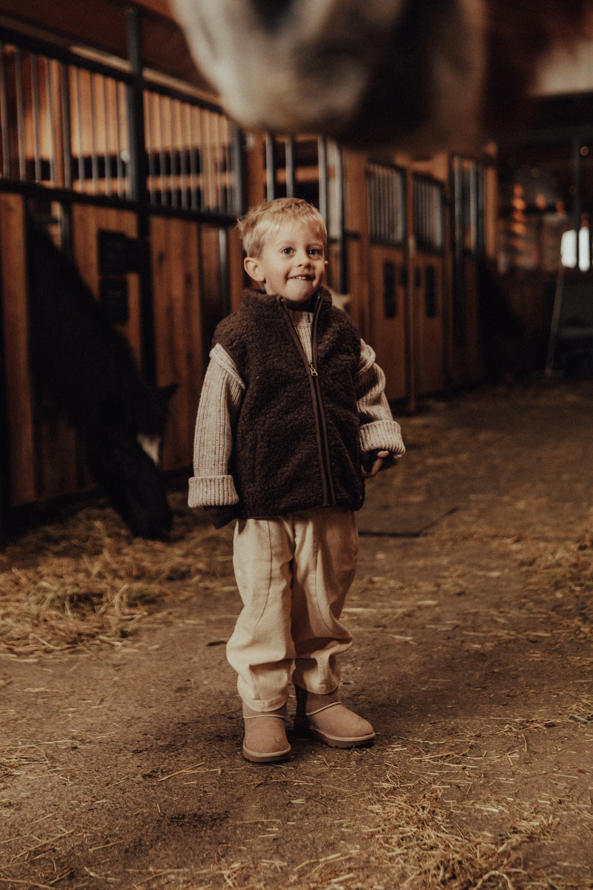 BAJE teddy gilet jongen Myso Brown Choco (chocoladebruin)