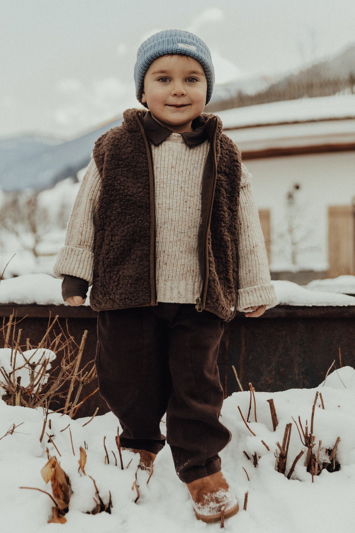 BAJE teddy gilet jongen Myso Brown Choco (chocoladebruin)