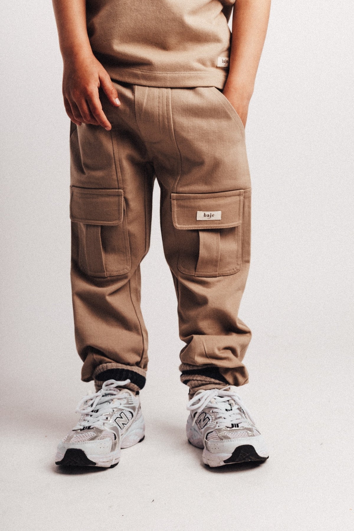 BAJE lange broek meisje Piera Taupe Cafe taupe (valt groot)