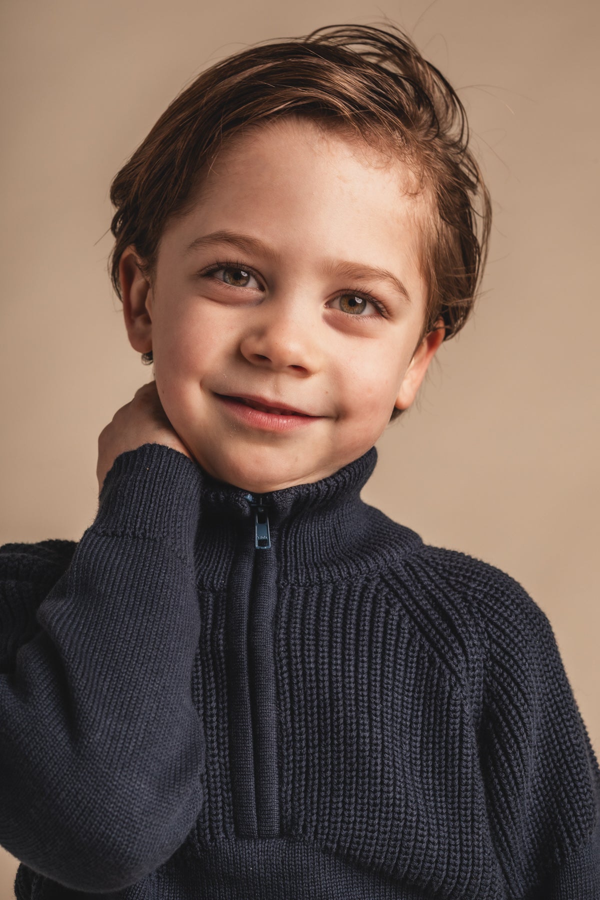 BAJE gebreide sweater jongen Seward Blue (donkerblauw)
