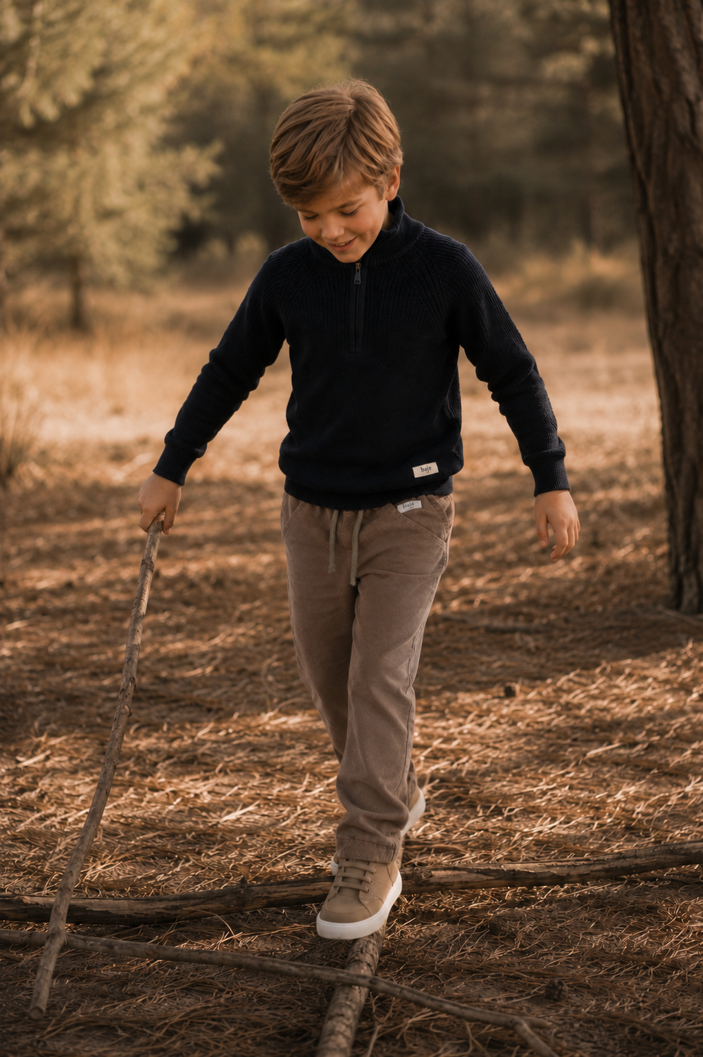 BAJE gebreide sweater jongen Seward Blue (donkerblauw)