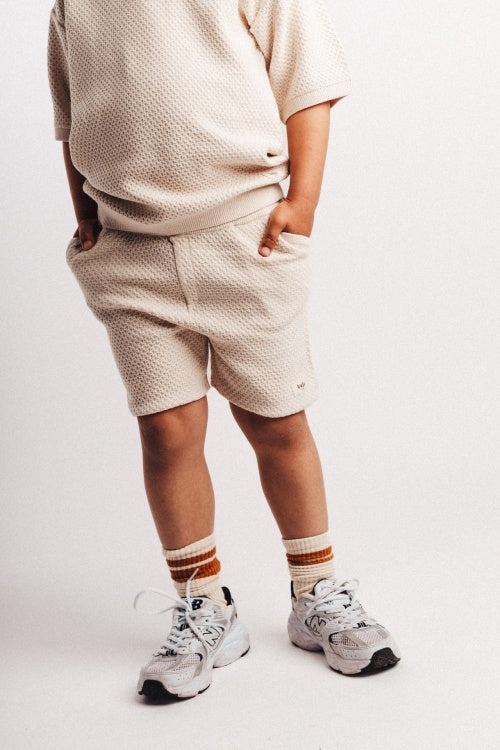 BAJE korte broek jongen Uriz short off-white wit (valt groot)