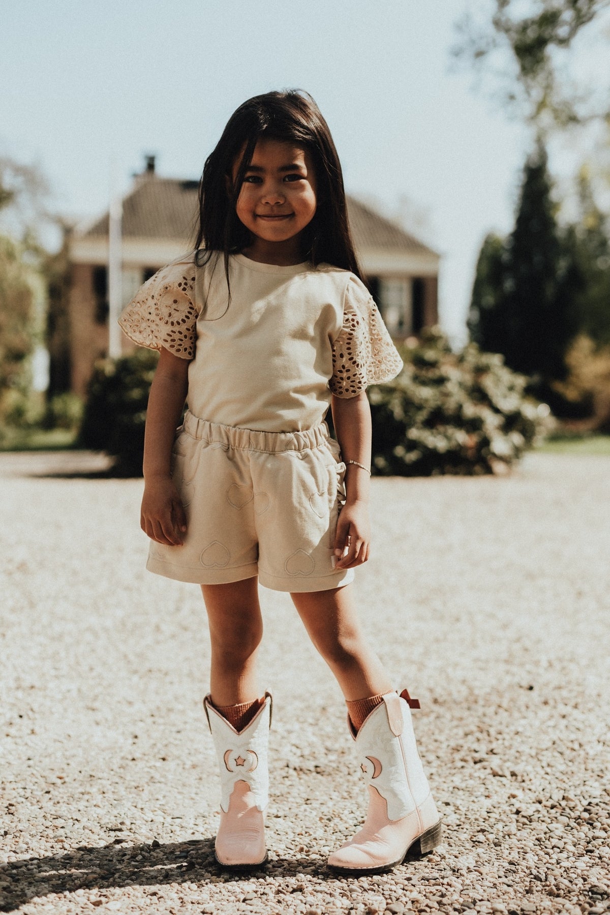 BAJE korte broek meisje Vay short Creme Fawn beige (valt groot)