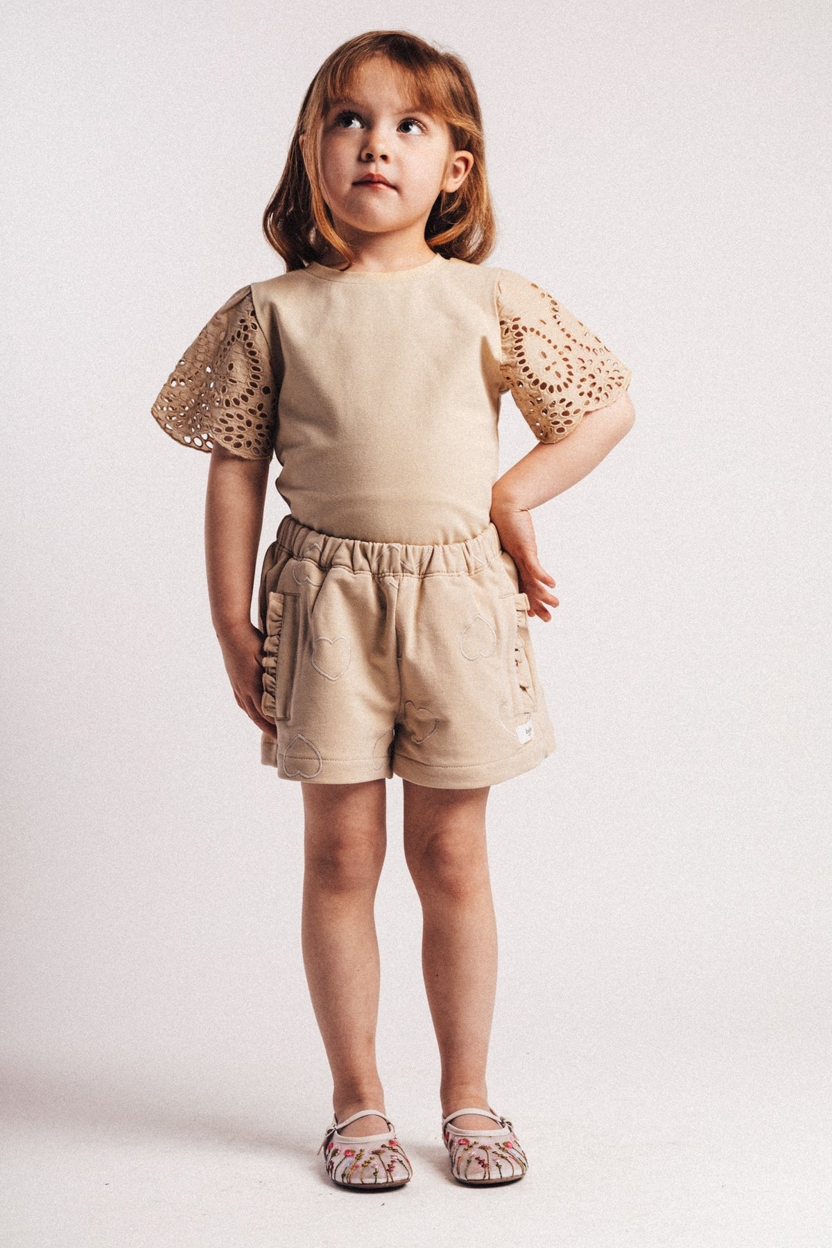BAJE korte broek meisje Vay short Creme Fawn beige (valt groot)