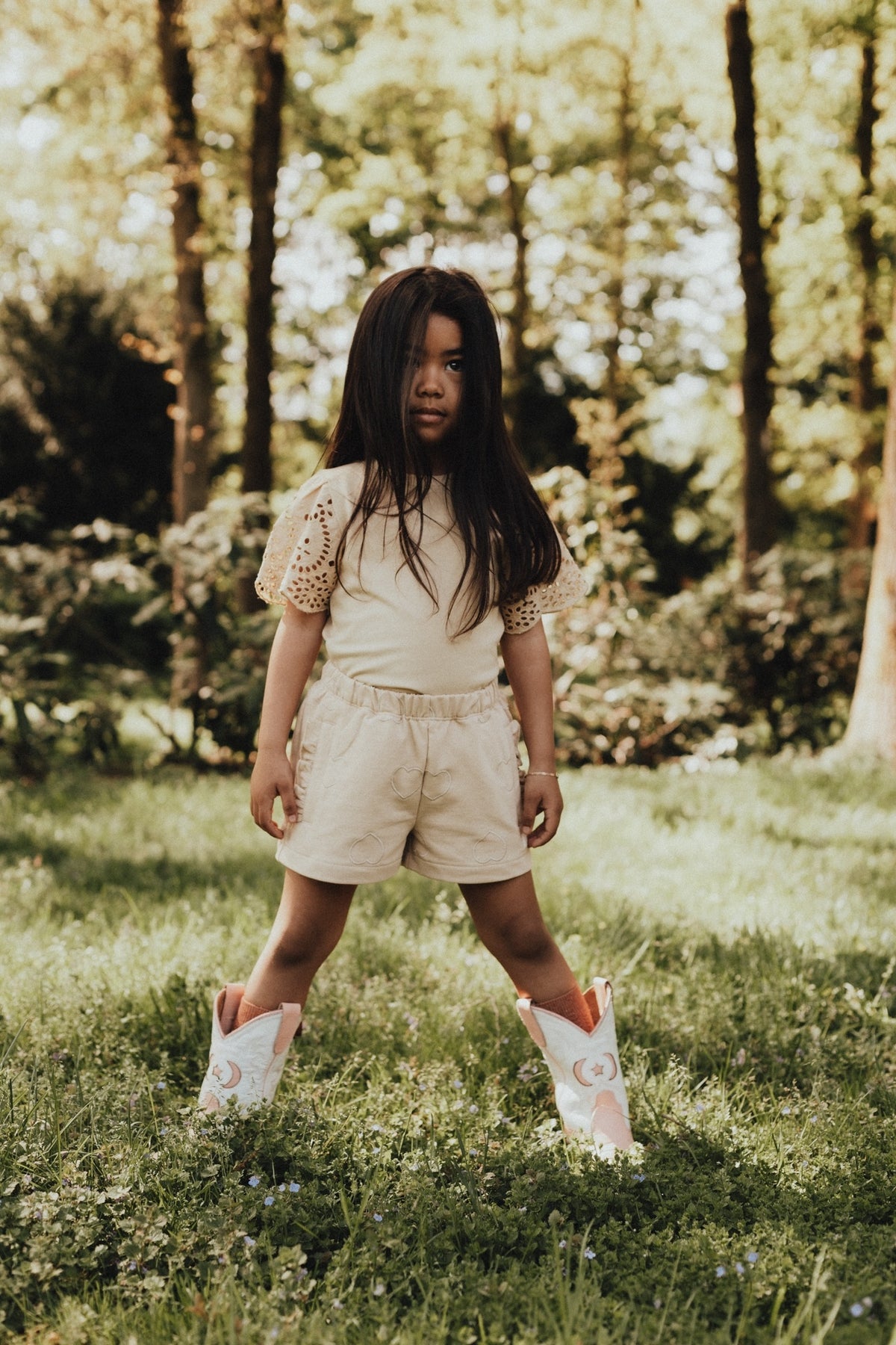 BAJE korte broek meisje Vay short Creme Fawn beige (valt groot)